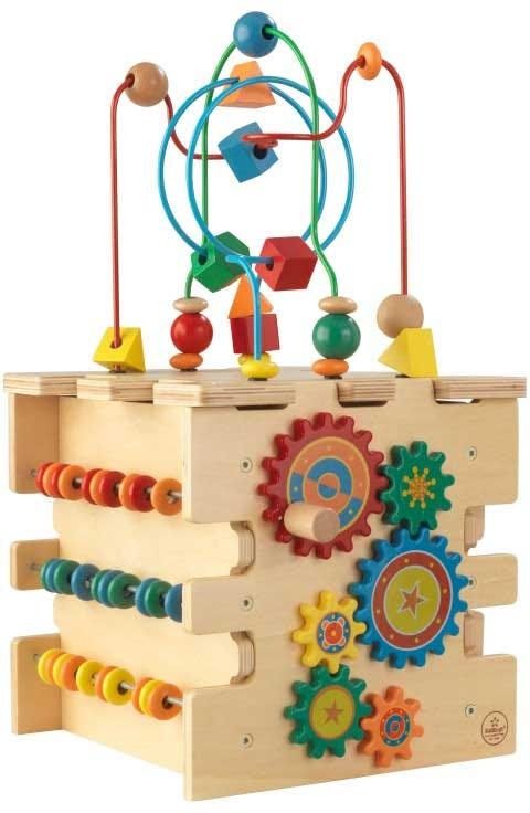 Cube d'éveil multi-activité en bois