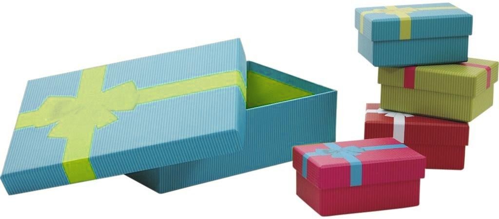 Boites de Noel avec noeud en carton (Lot de 5)