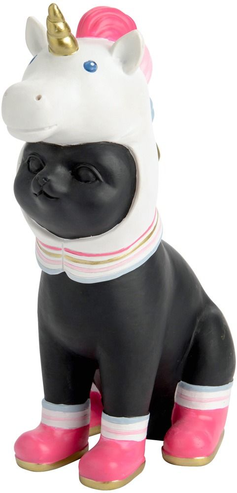 Chat costume licorne en résine 29 cm