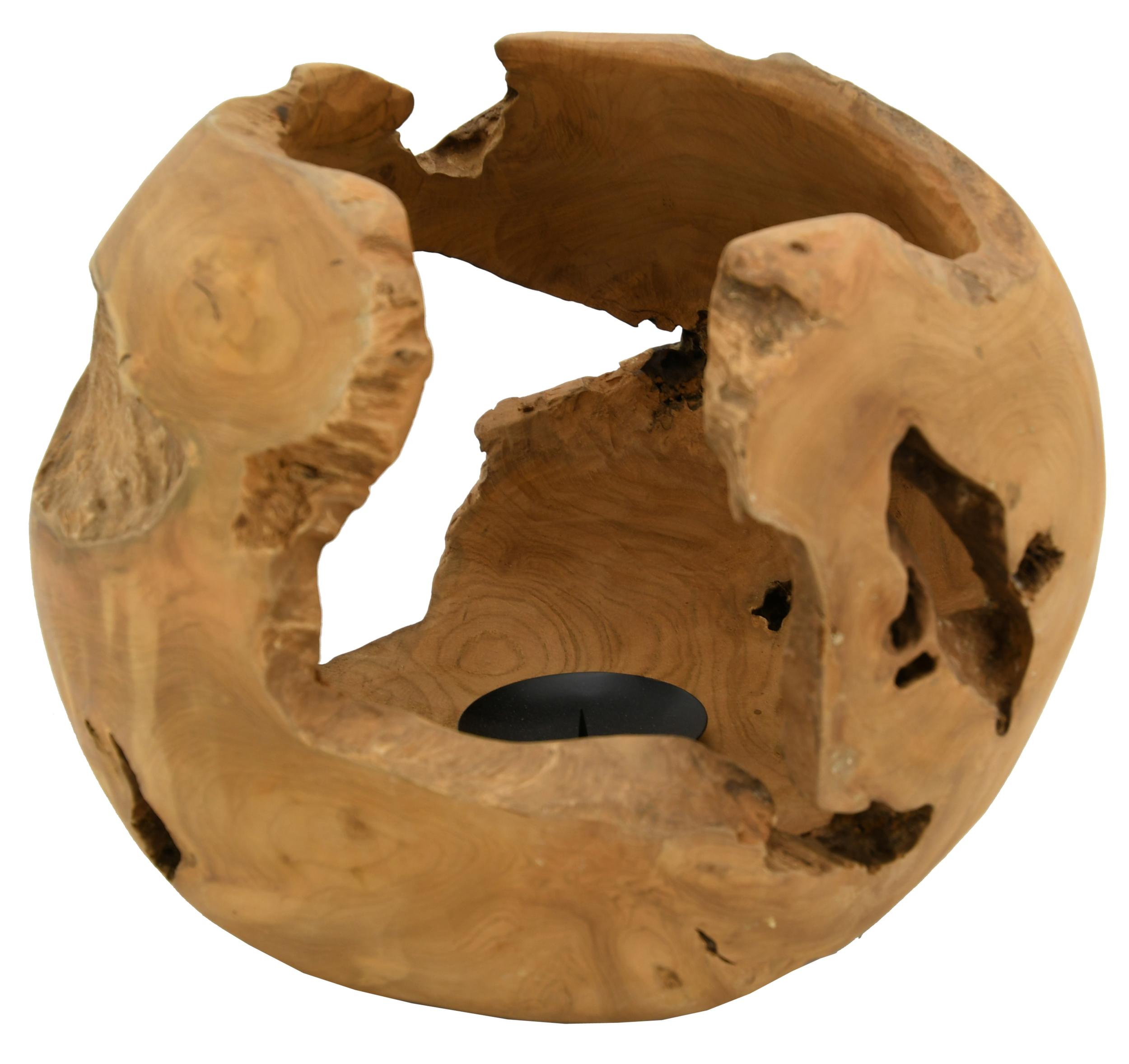 Photophore boule en teck