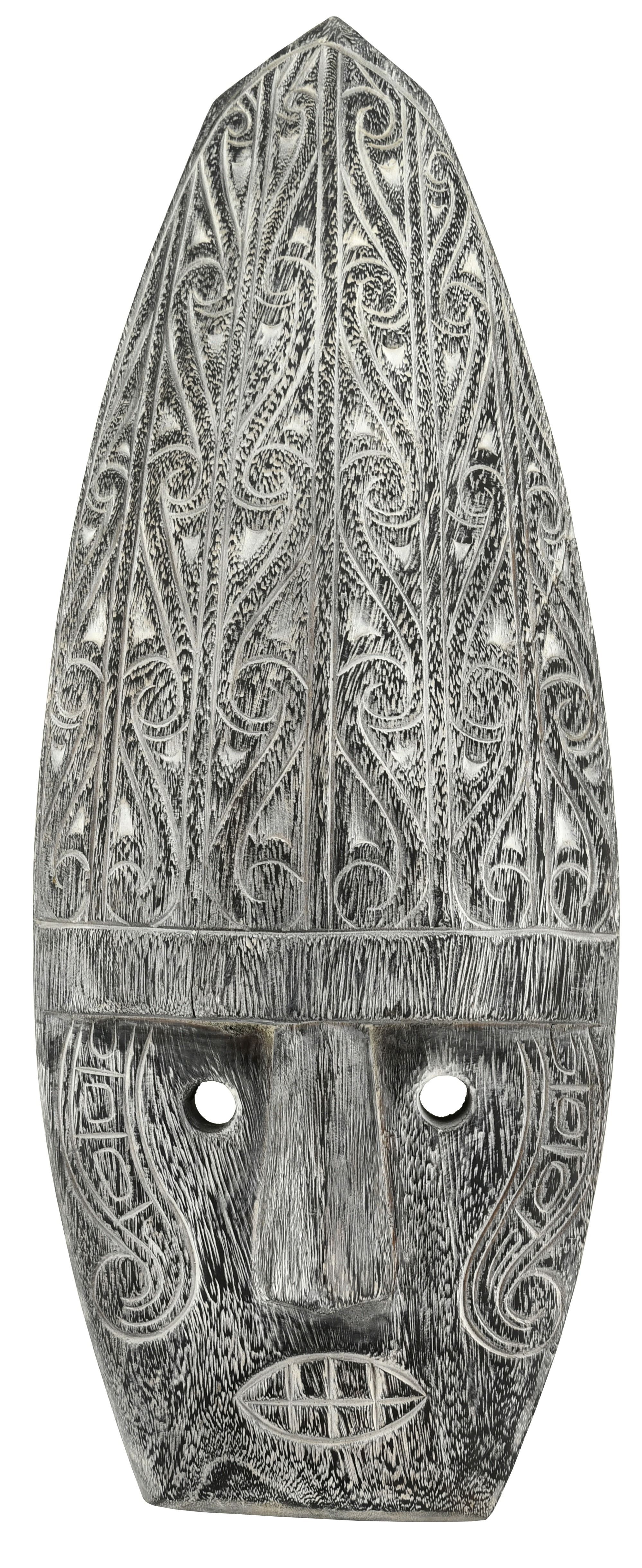 Masque mural en bois patiné