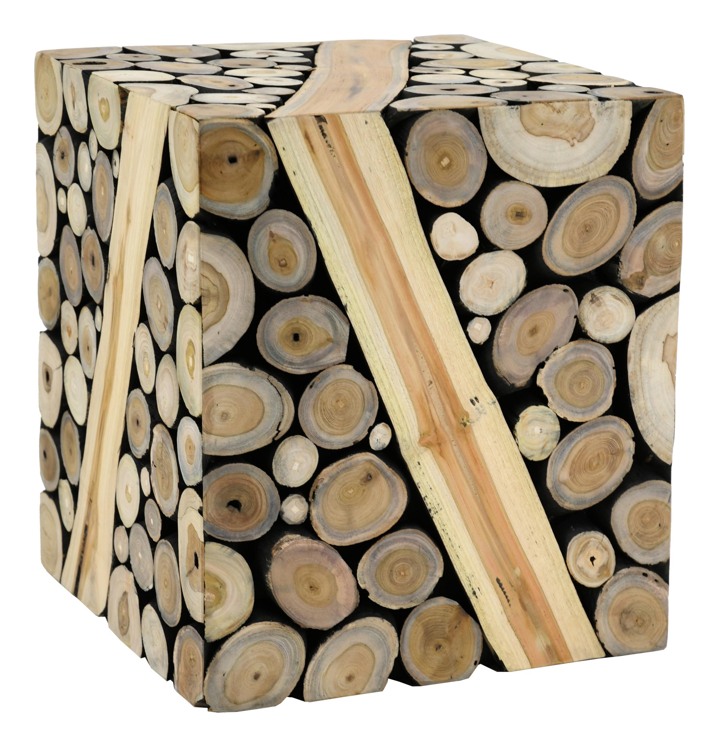 Tabouret en teck teinté