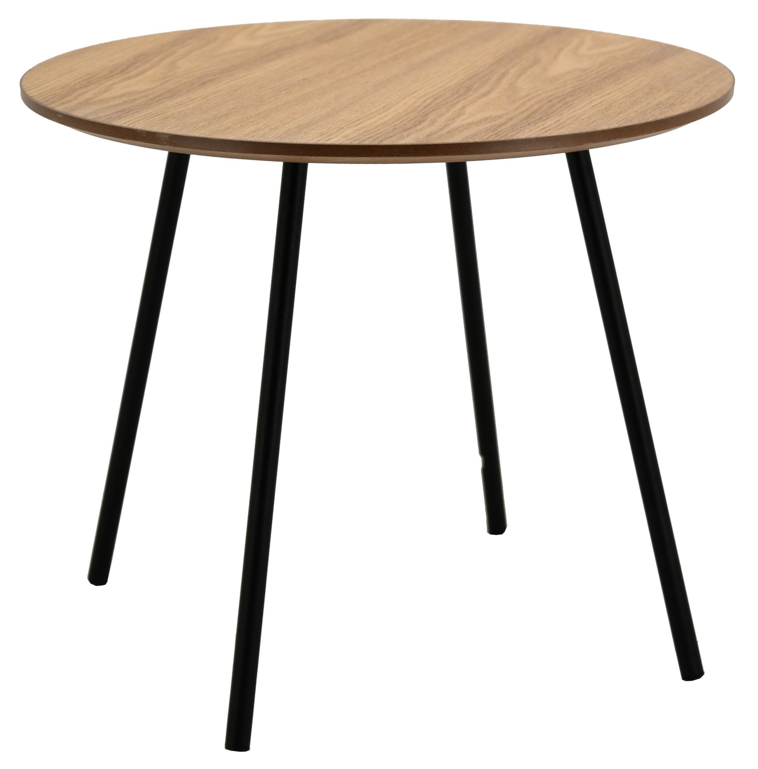 Table basse ronde en mdf avec plaquage frêne naturel