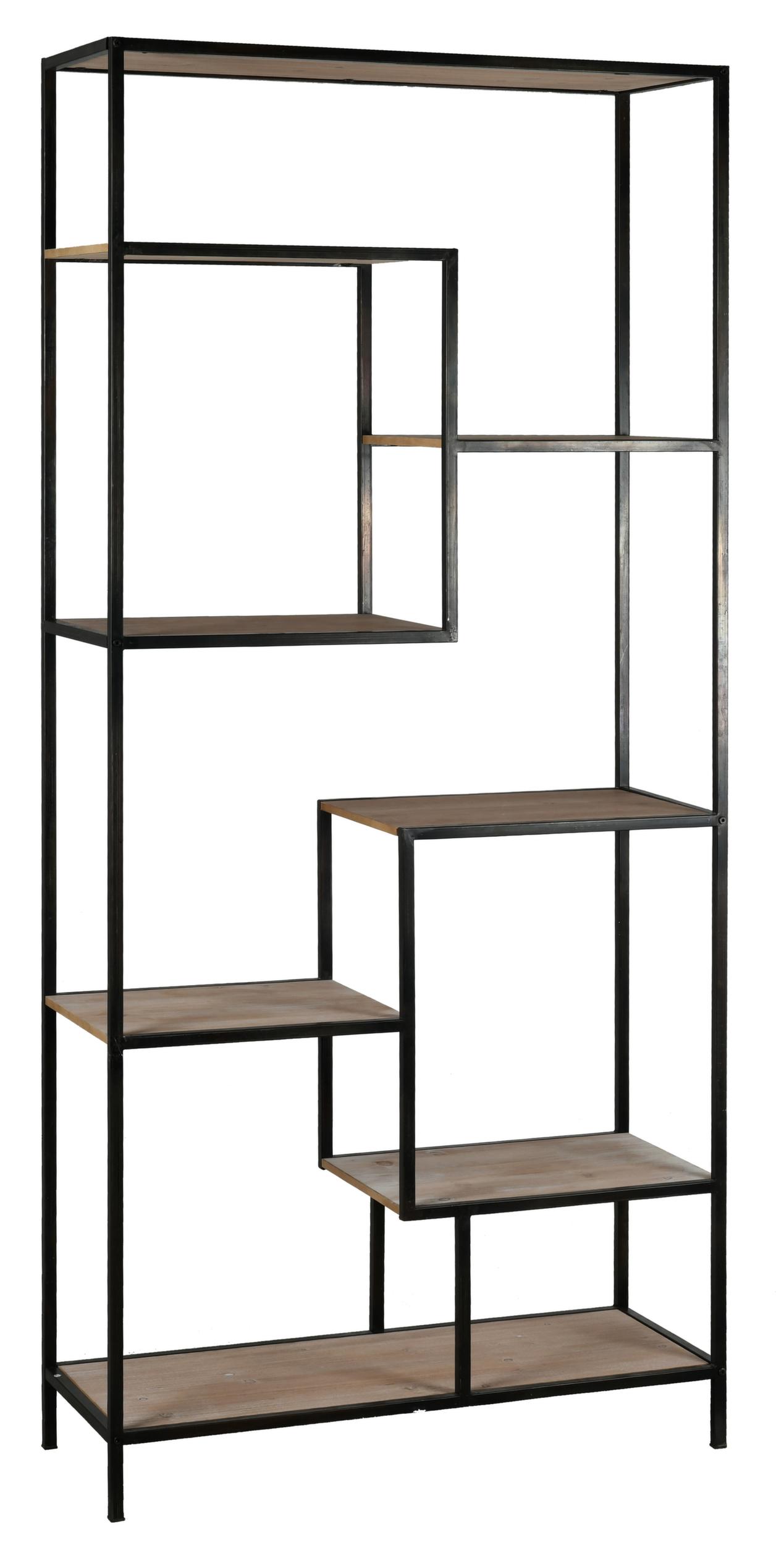 Étagère déstructurée en métal avec plaquage pin Jape