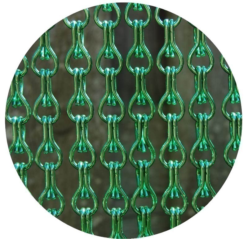 Rideau de porte en aluminium vert Alusax 90x210 cm