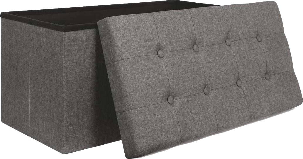 Banc coffre pliable en tissu couvercle capitonné Lisa