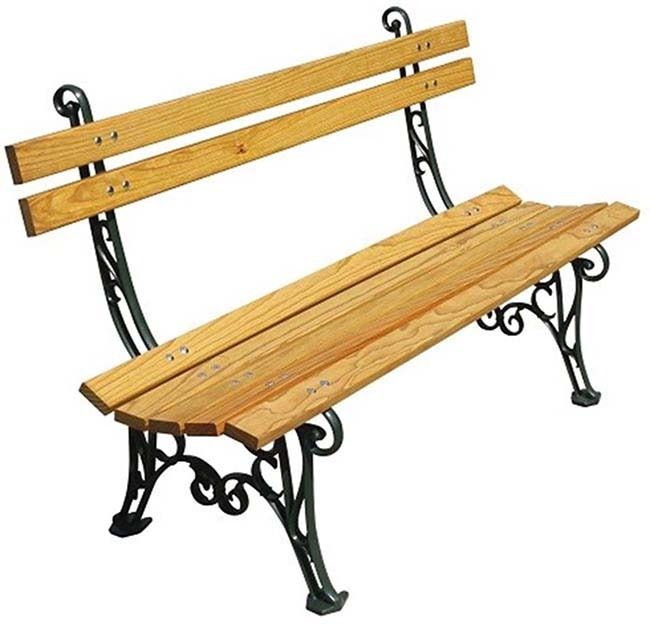 Banc en fonte et pin des landes Lorraine