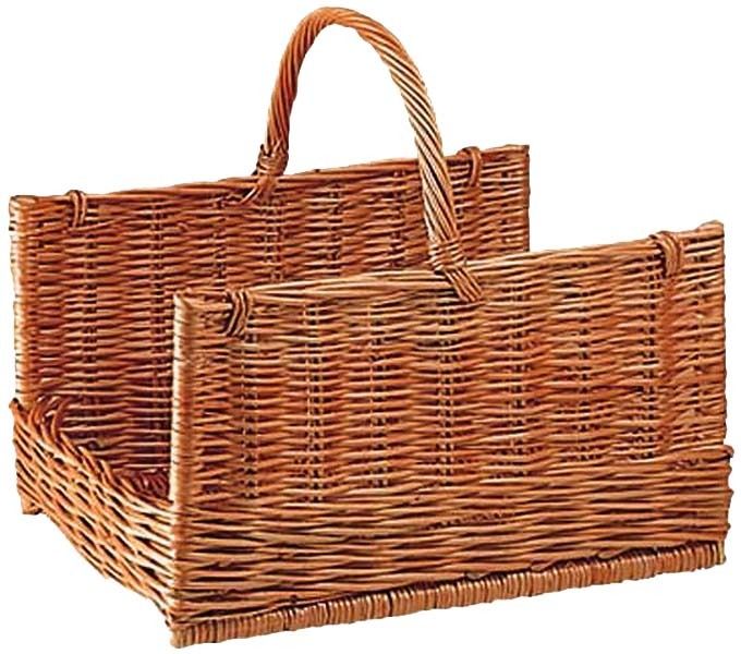 Panier à bûches en osier buff 50 x 38 x 50 cm