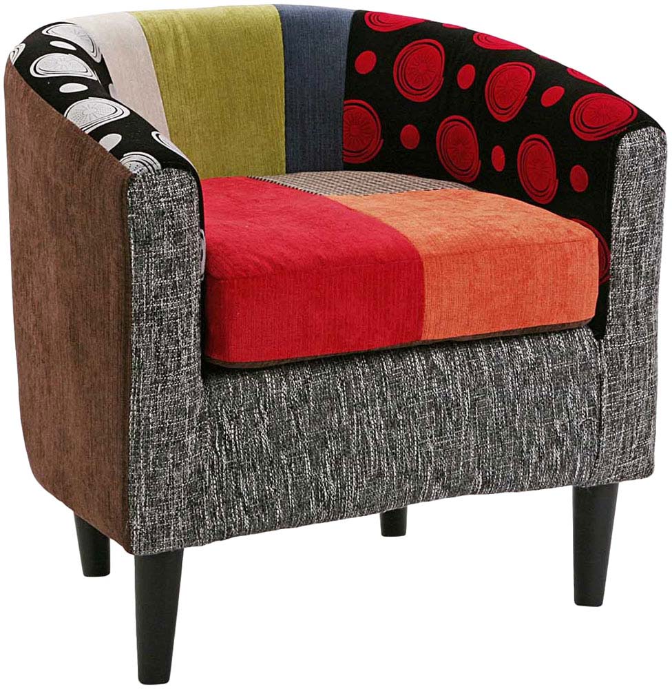 Fauteuil en tissu patchwork Philippe