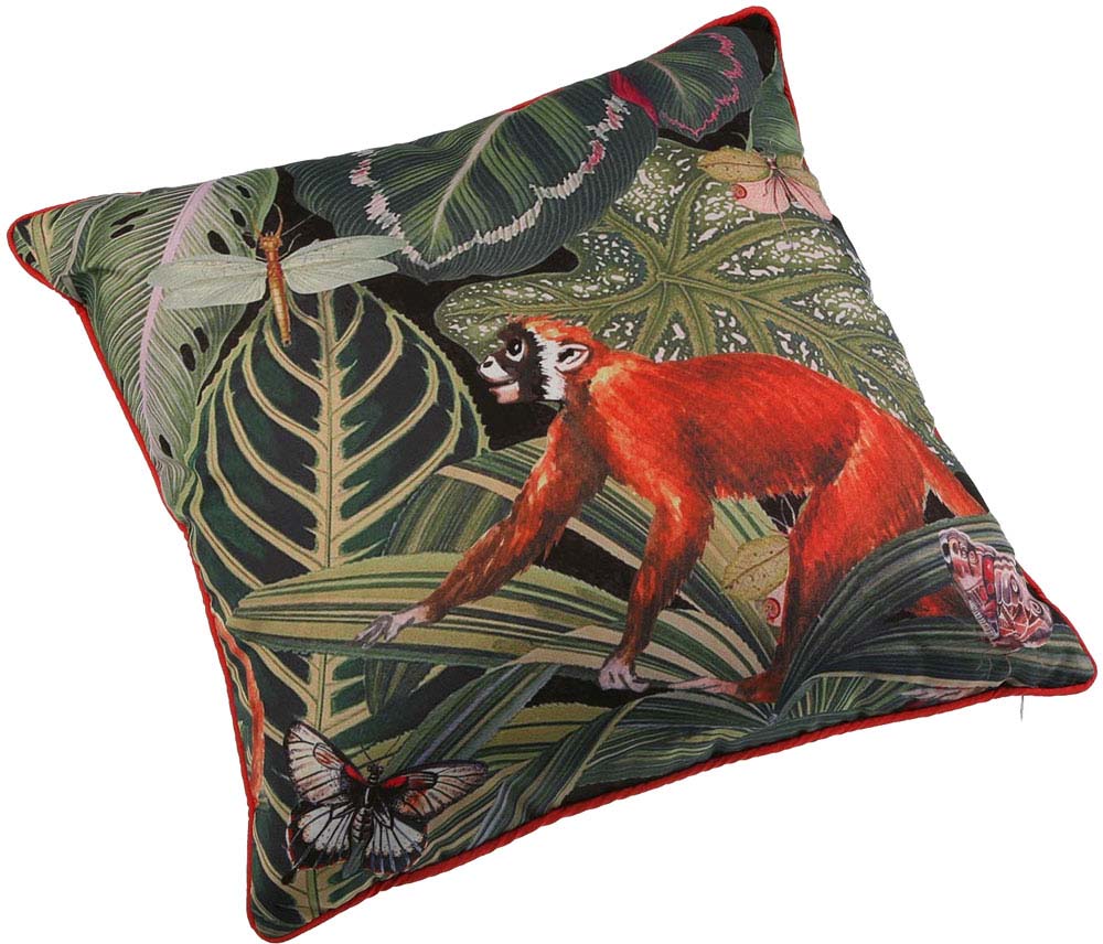 Coussin carré en polyester singe