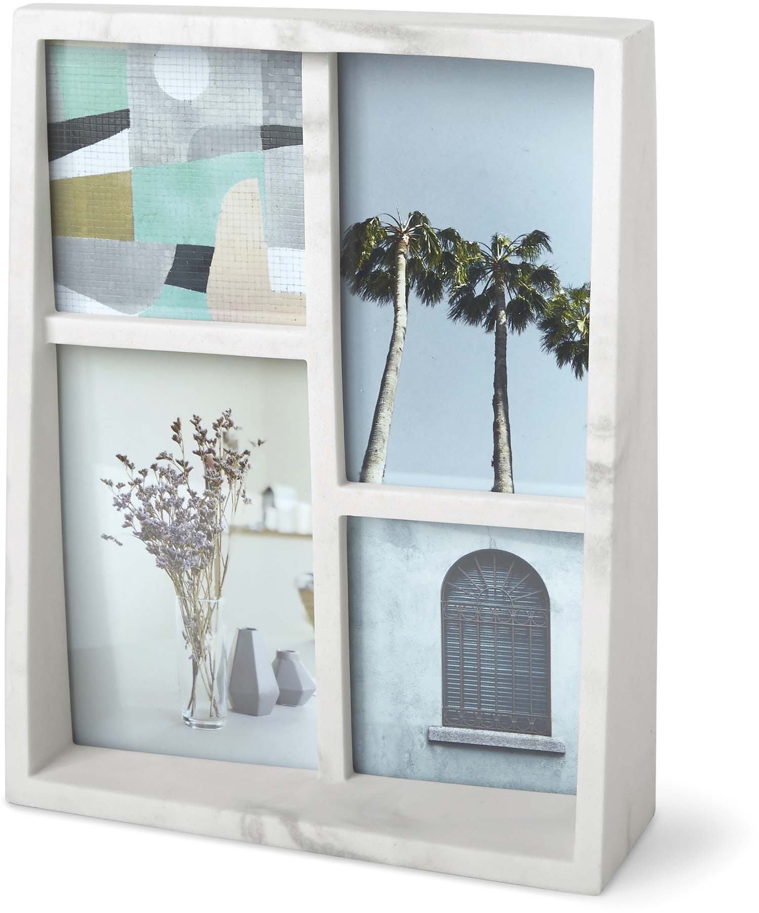 Cadre photo en résine effet marbre 4 vues Edge