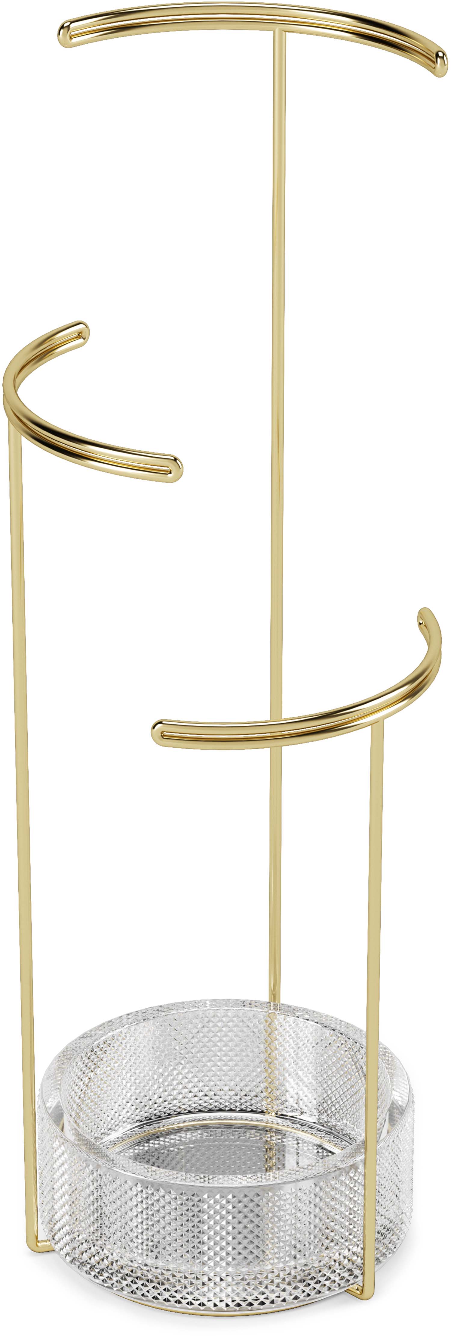 Support à bijoux en verre et métal doré Tesora