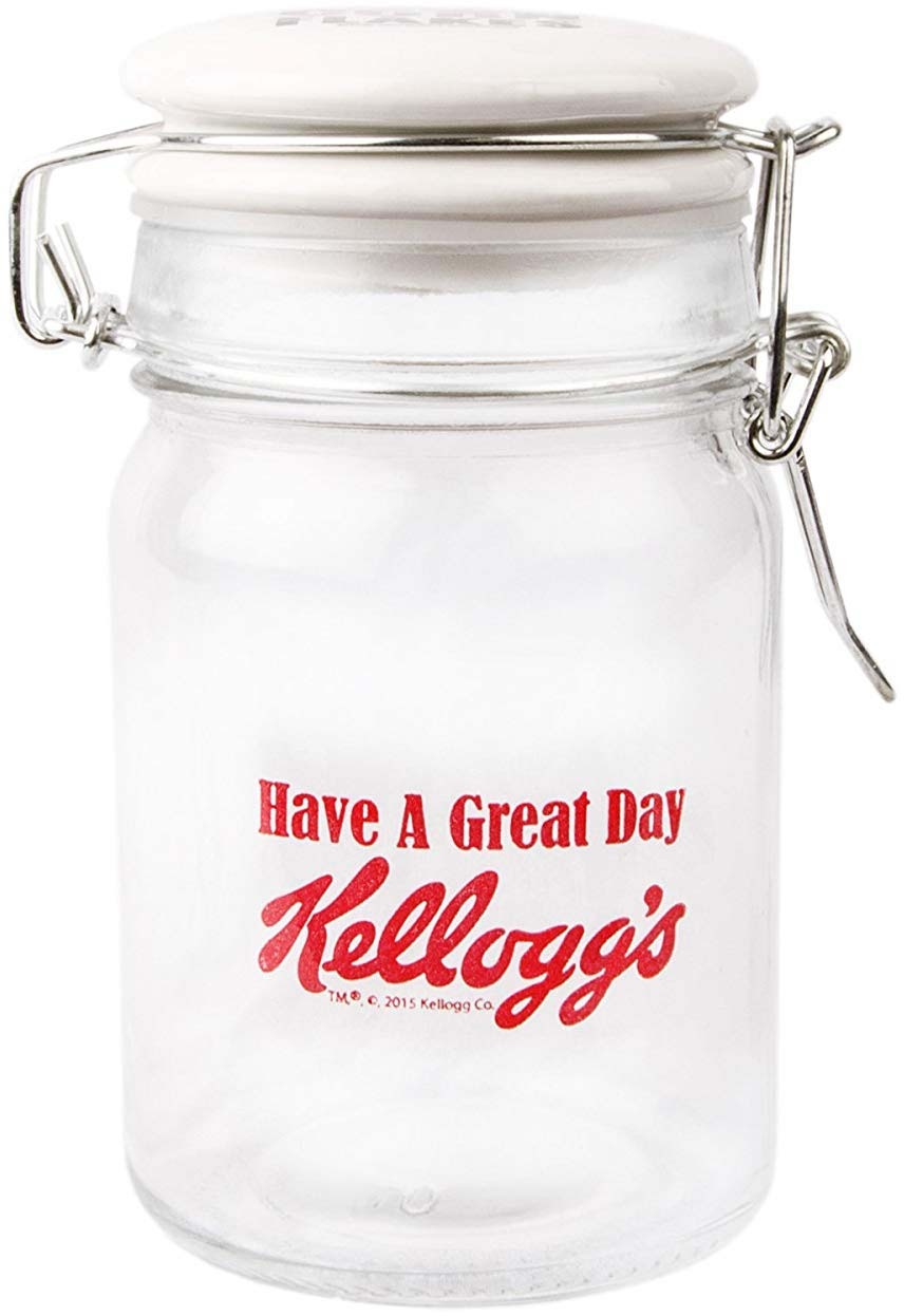 Bocal en verre vintage Kellogg's