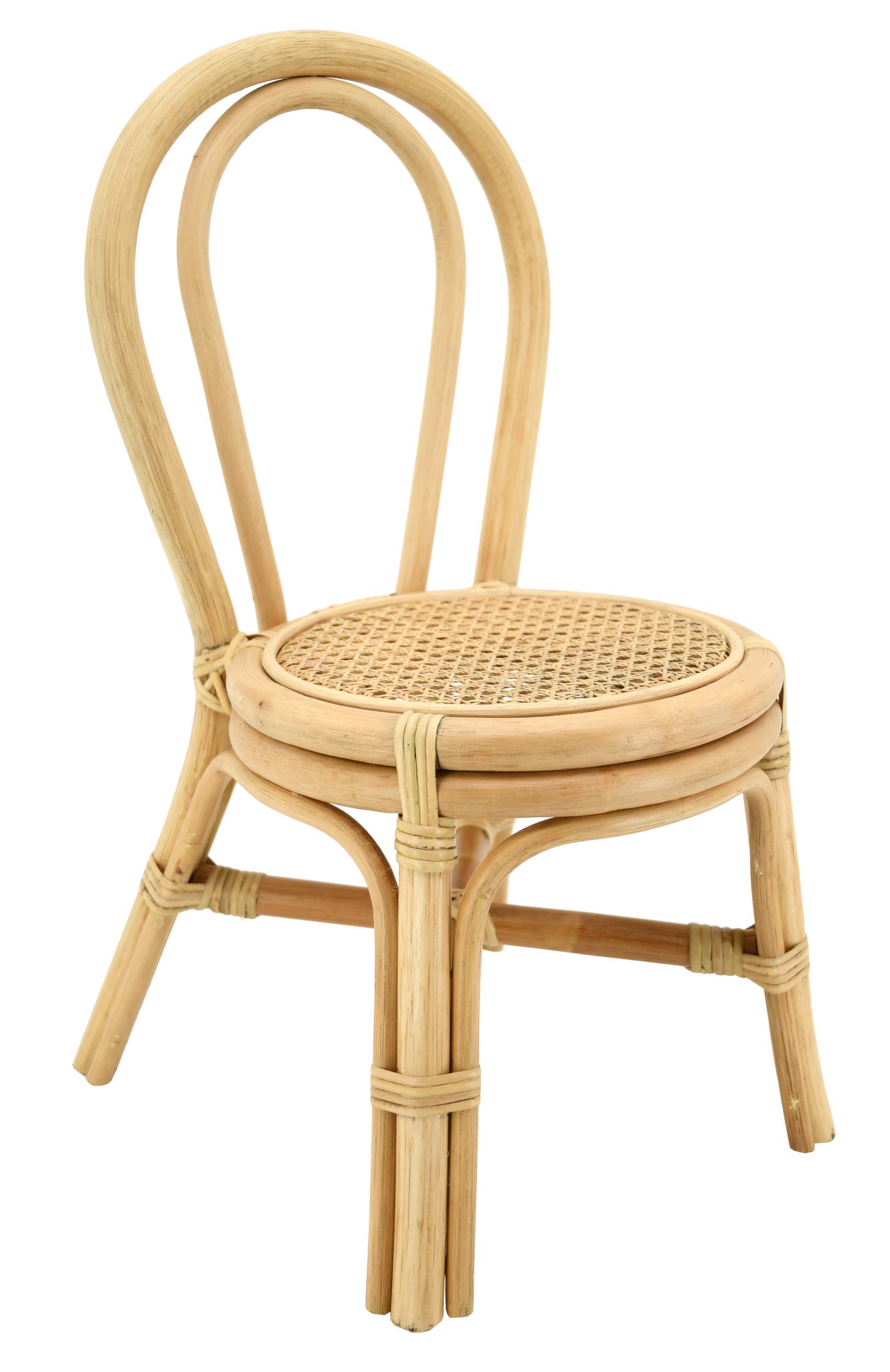 Chaise enfant en rotin naturel et cannage Bogiwo