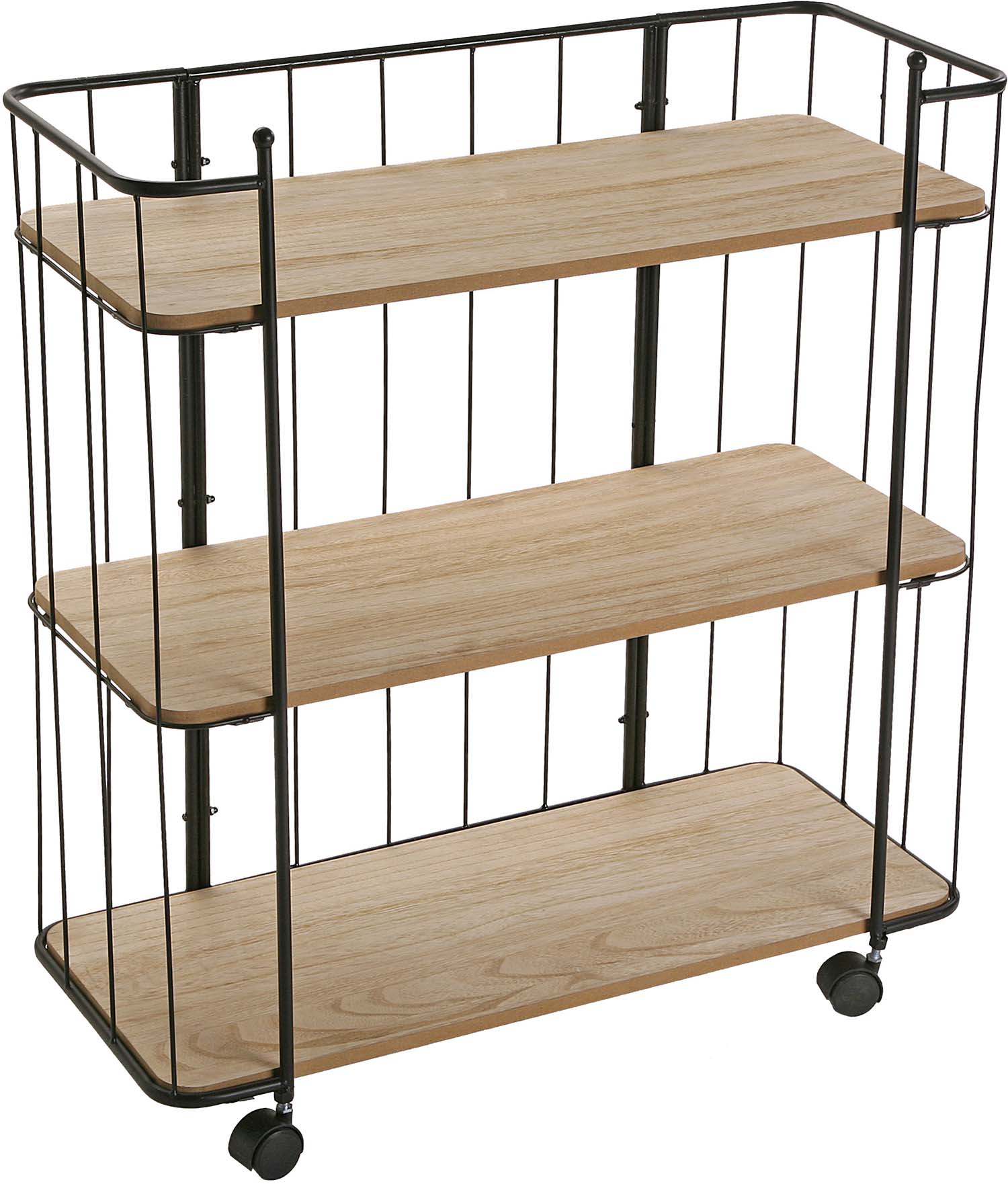 Etagère en bois et métal vintage 91.5 cm