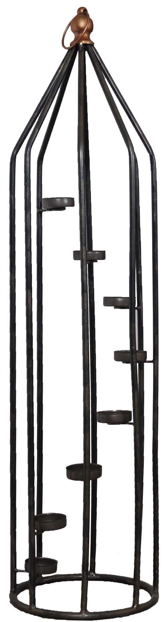 Colonne bougeoir en fer 8 bougies