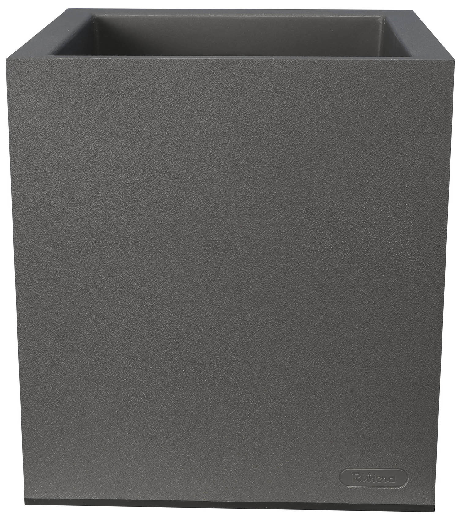 Pot en plastique carré aspect granit 40 cm