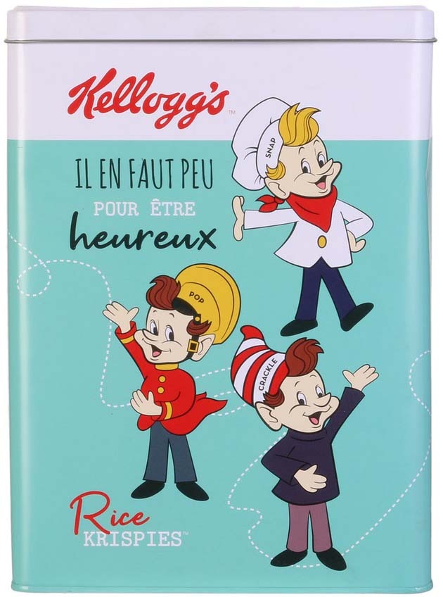 Boîte à céréales en métal Kelloggs vintage