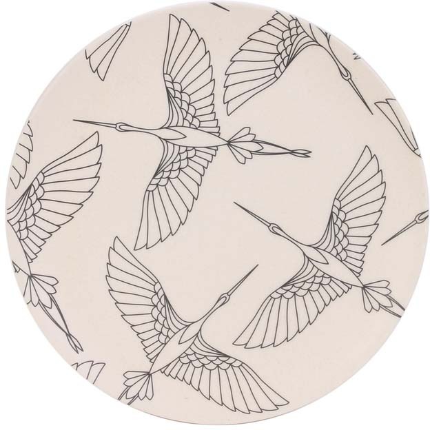 Assiette en fibre de bambou Eco concept 20 cm Oiseaux