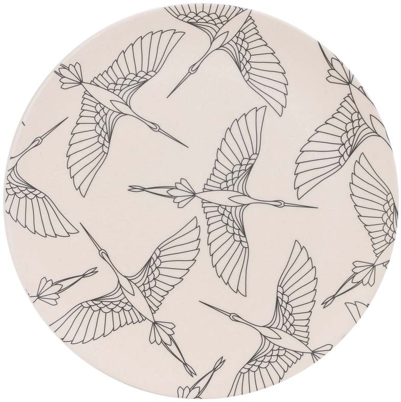 Assiette en fibre de bambou Eco concept 25 cm Oiseaux