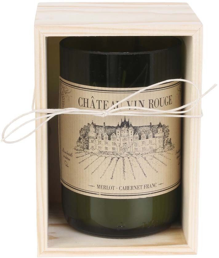 Bougie senteur bois de Santal en coffret oenologie Château vin rouge