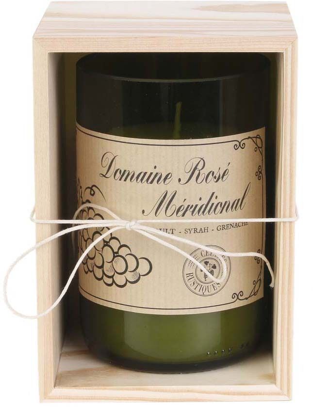 Bougie senteur bois de Santal en coffret oenologie Domaine rosé méridional