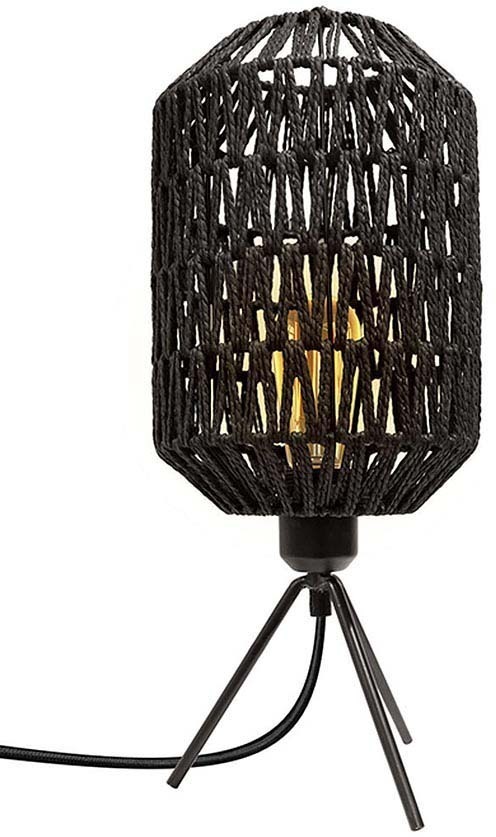 Lampe à poser effet corde et métal 48.5 cm