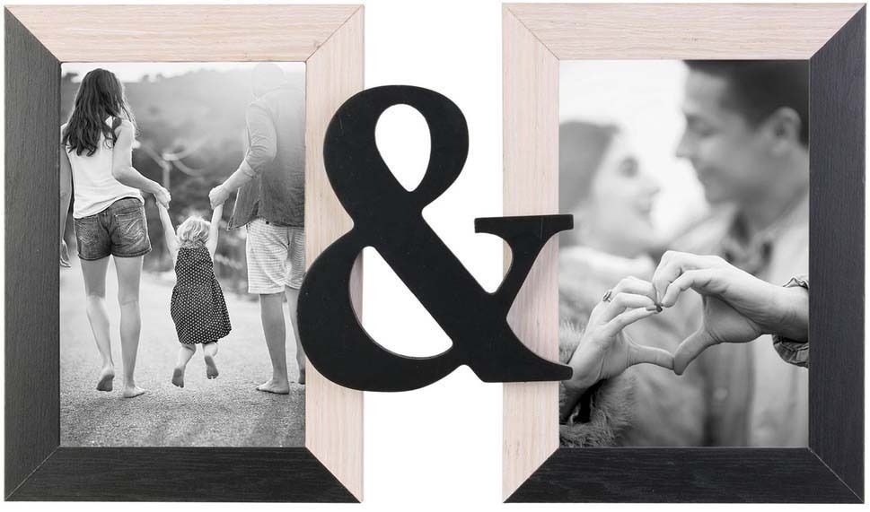 Cadre photo en bois duo 10 x 15 cm Toi & moi