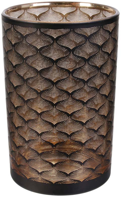 Vase en métal noir et cuivré Aster 20 cm