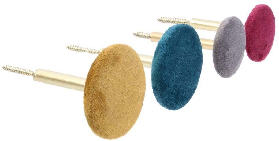 Patères colorées en velours (Lot de 4)