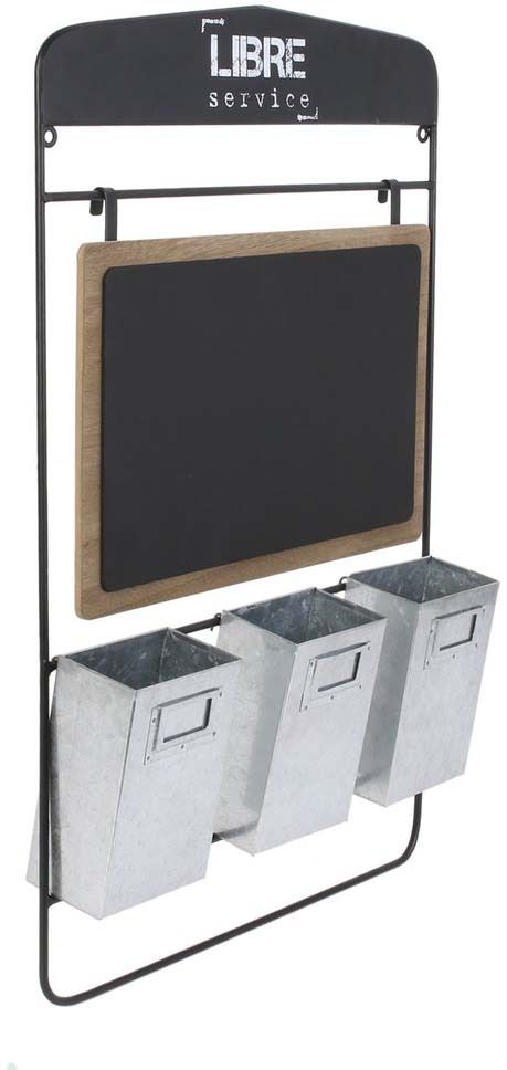 Tableau en ardoise avec rangement en métal intégré