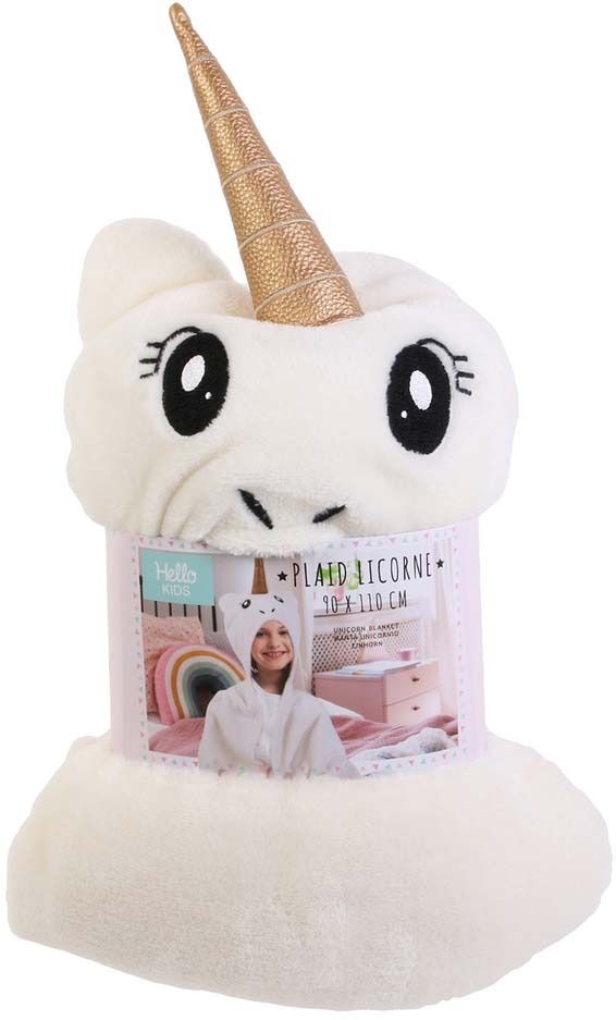Plaid enfant en polyester Licorne