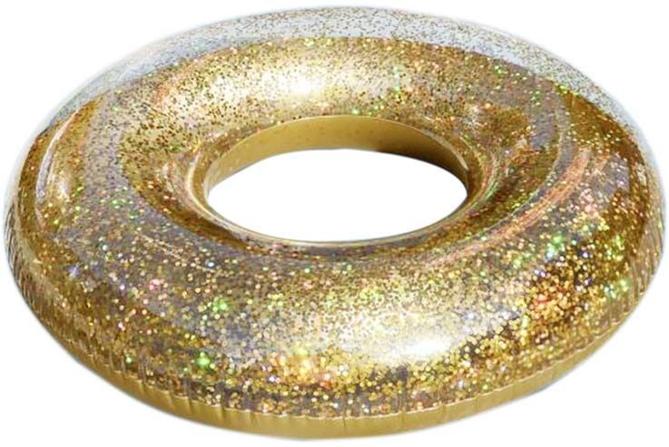 Bouée gonflable dorée à paillettes
