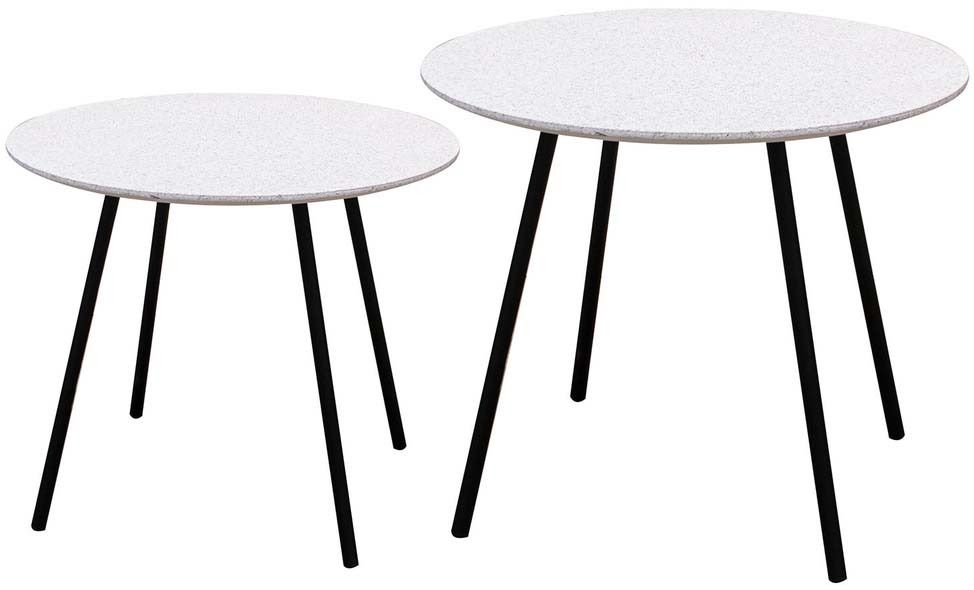 Tables gigognes plateau effet granit Pluton (Lot de 2)