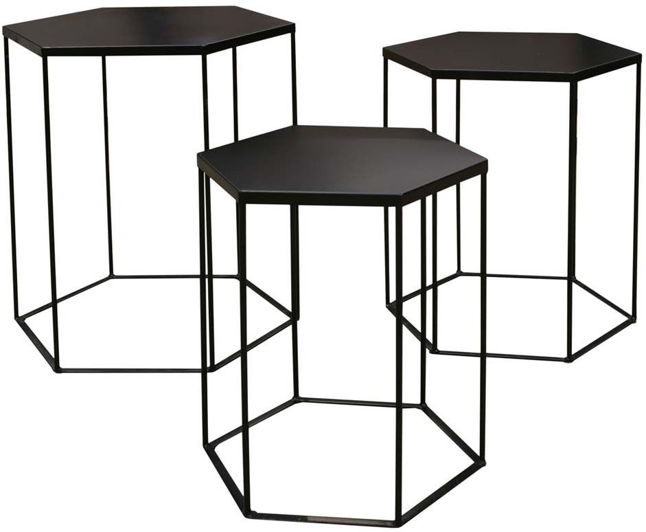 Table d'appoint en métal Alveola (Lot de 3)