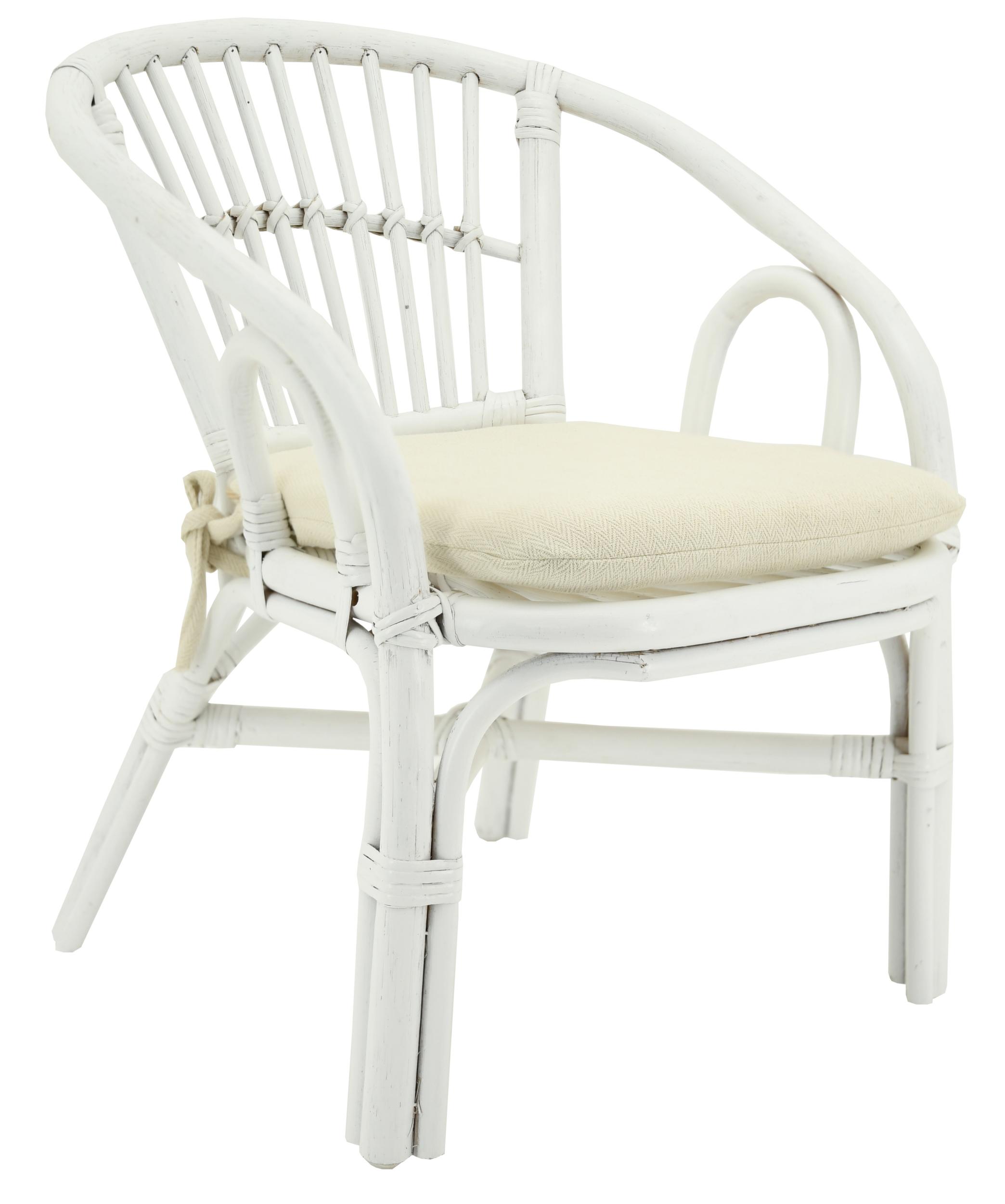 Fauteuil enfant en rotin laqué blanc Putih