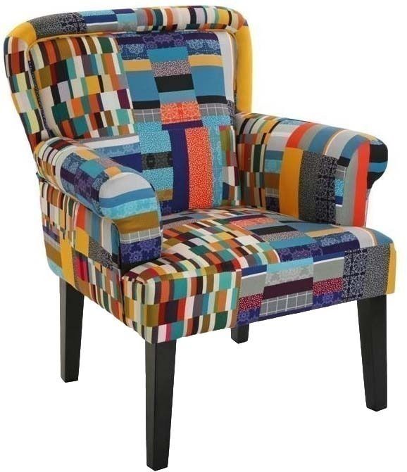 Fauteuil en tissu multicolore Etna