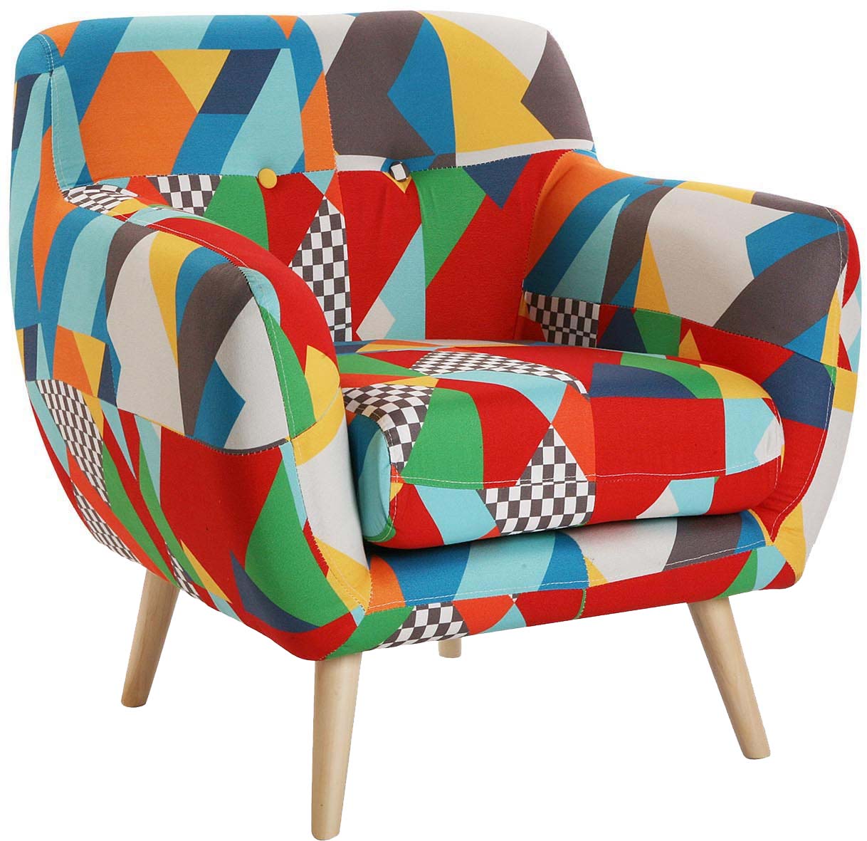 Fauteuil salon en tissu mélanges de couleurs Brais