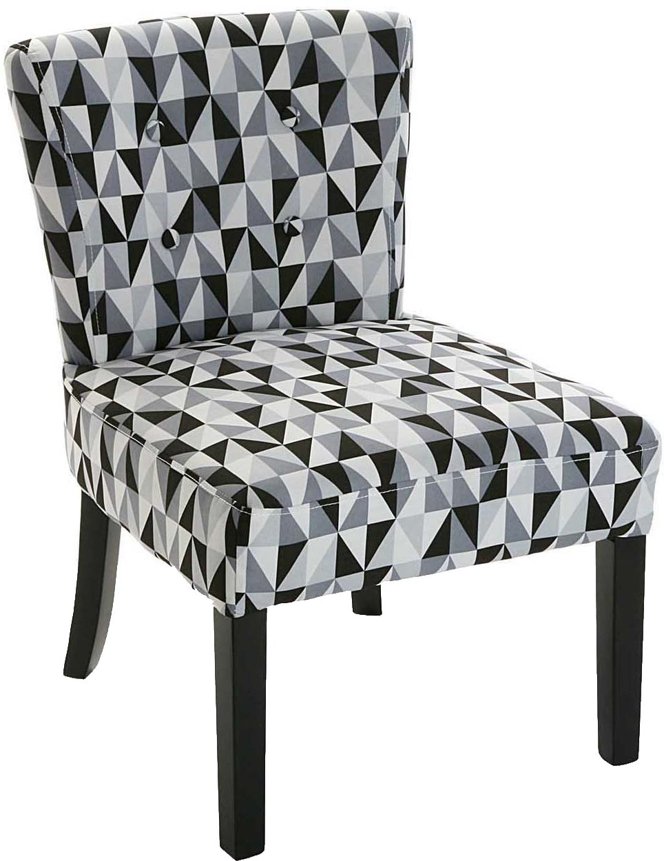 Fauteuil d'appoint en tissu noir gris et blanc Rhune