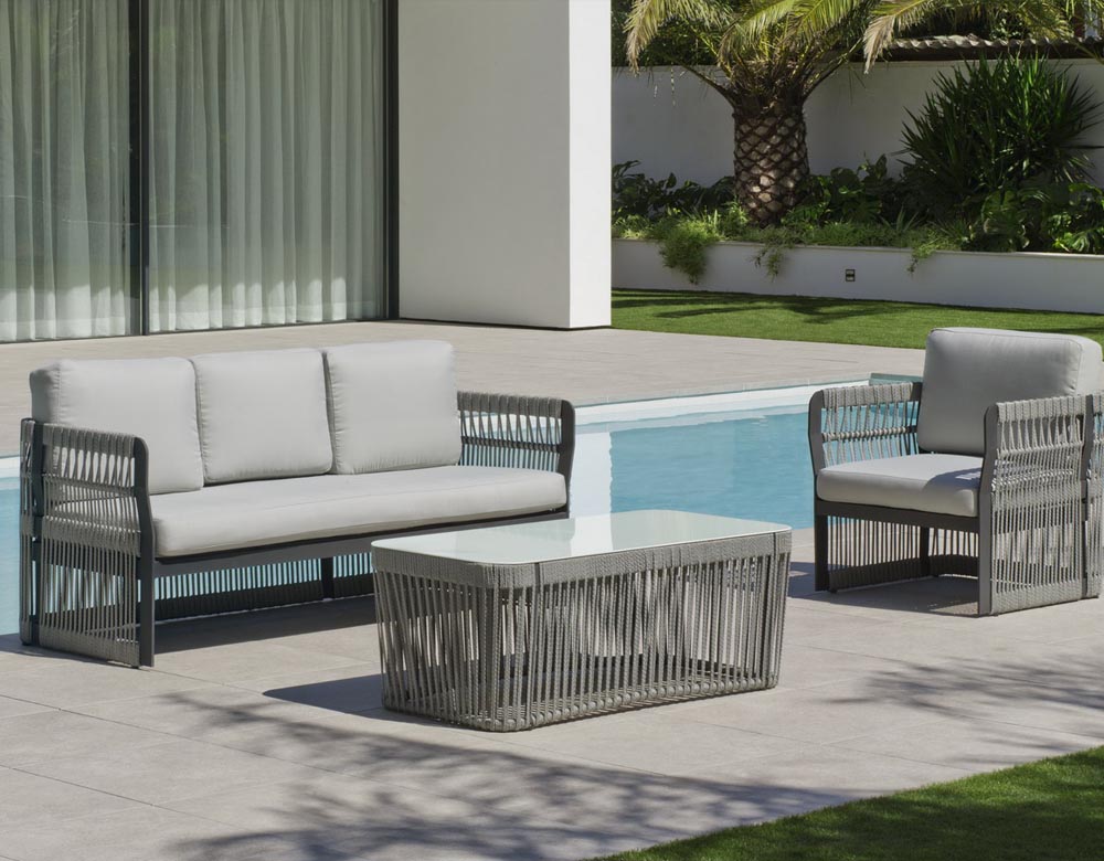 Salon de jardin détente en aluminium Siete