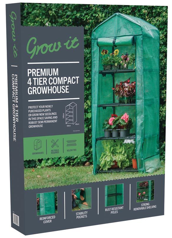 Serre de jardin 4 étages avec housse Grow