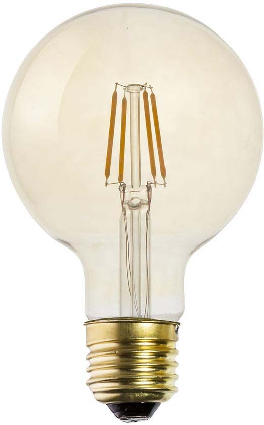 Ampoule ronde LED droit ambré 14.5 cm Lot de 2