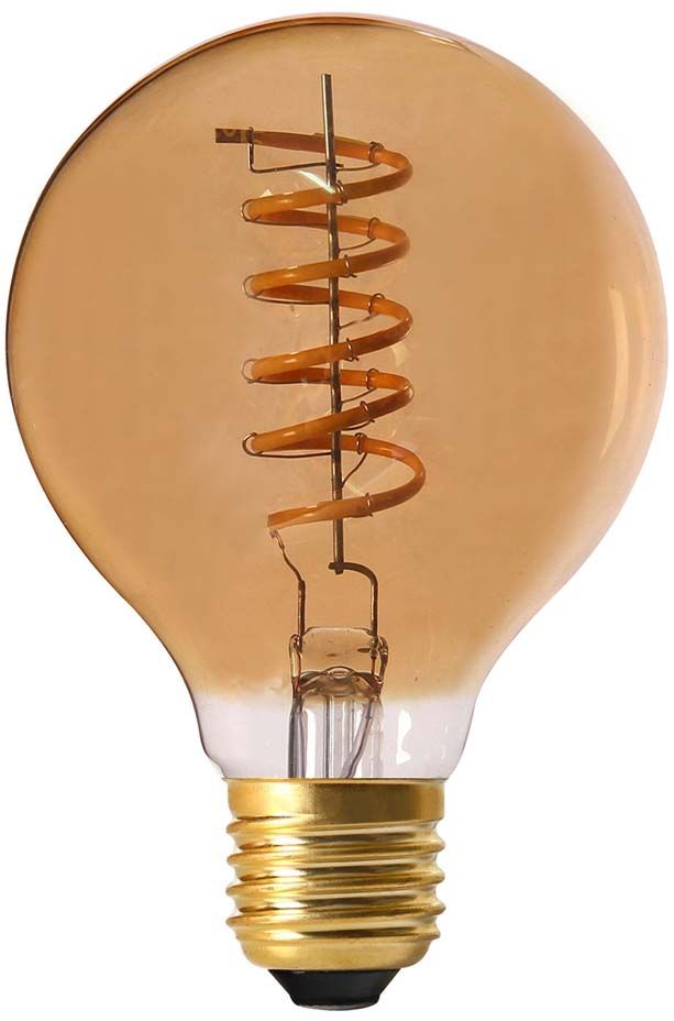 Ampoule ronde ambrée avec spirale LED 12.6 cm Lot de 2