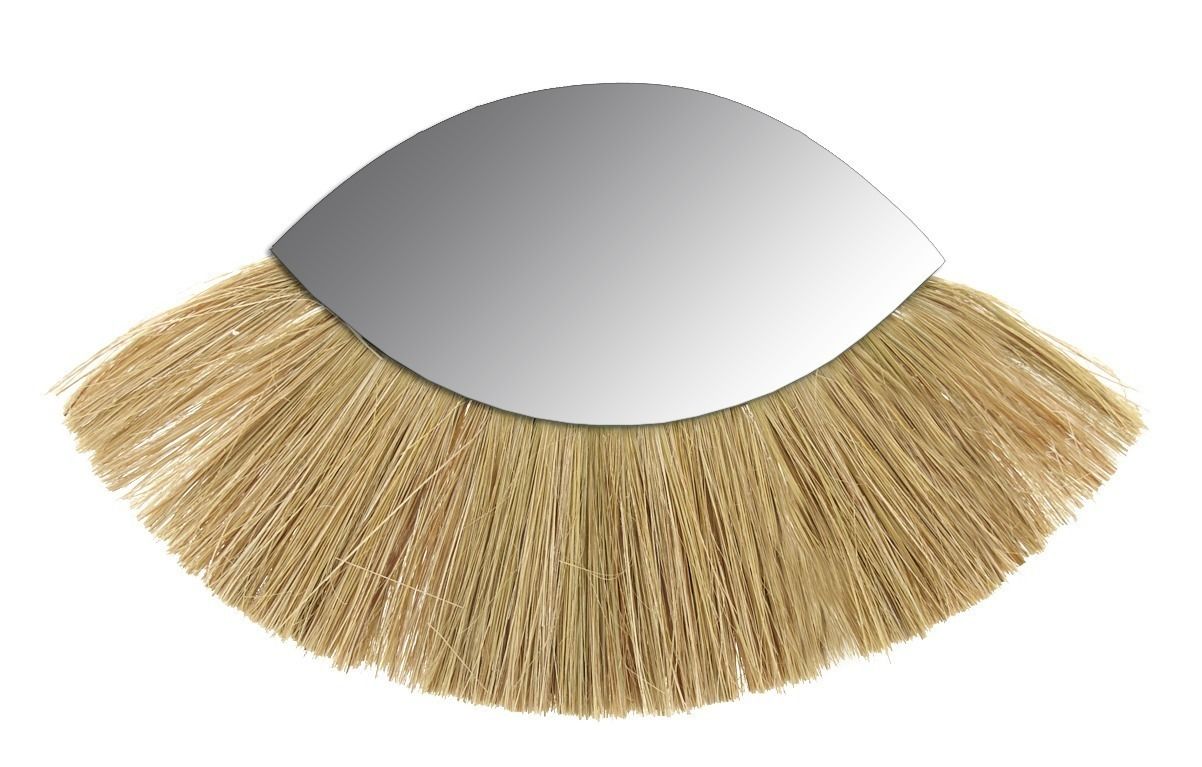 Miroir oeil en jonc naturel et verre