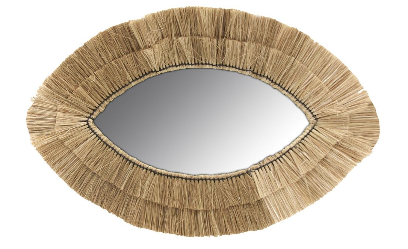 Miroir oeil en jonc naturel