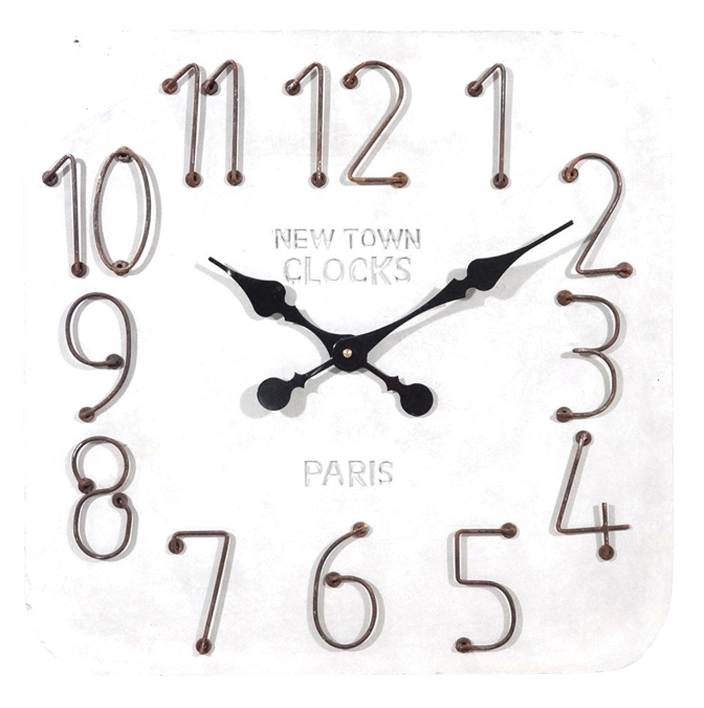 Horloge carrée en résine New Town
