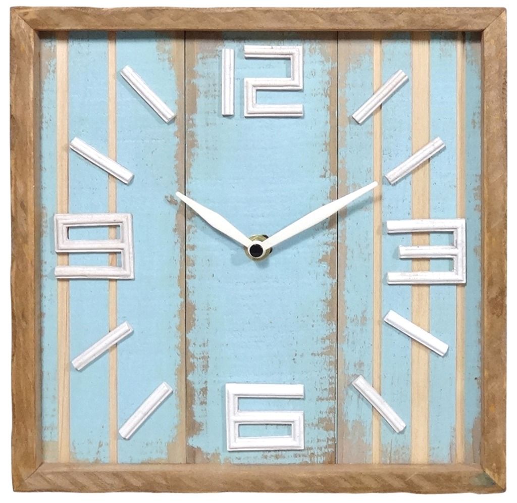 Horloge carrée en bois antique