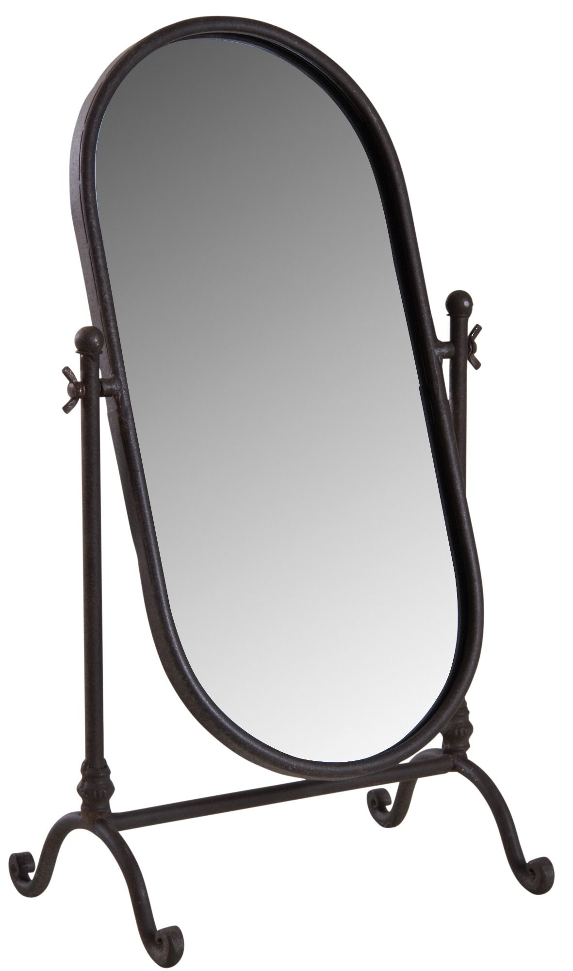 Miroir sur pied en métal laqué