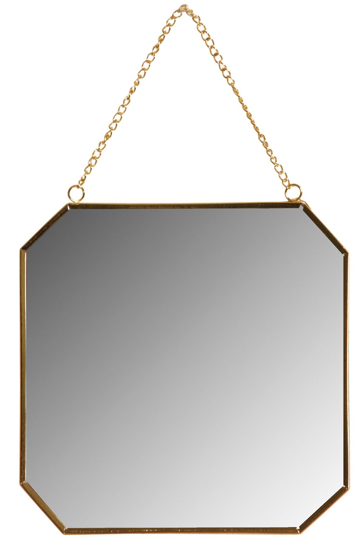 Miroir carré en métal laqué doré Carré