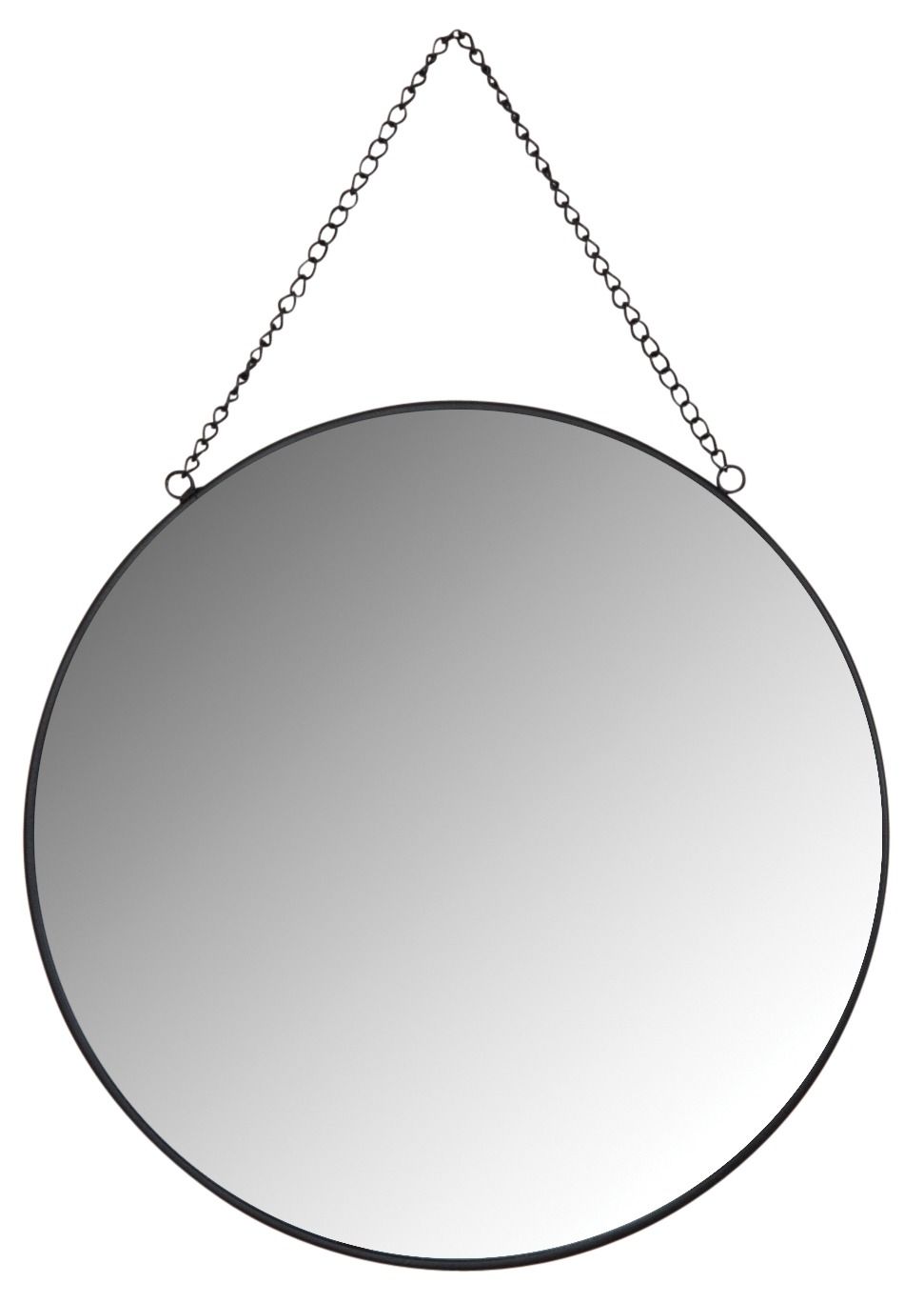 Miroir rond en métal laqué noir